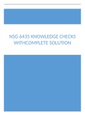 NSG 6435 Knowledge Checks with complete solution