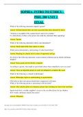 SOPHIA- INTRO TO ETHICS &ndash; PHIL 200 UNIT 2 FINAL 
