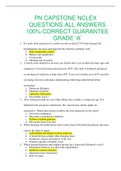 PN CAPSTONE NCLEX QUESTIONS ALL ANSWERS 100% CORRECT GUARANTEE GRADE ‘A’