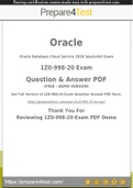 Oracle Cloud Certification - Prepare4test provides 1Z0-998-20 Dumps