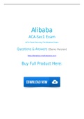 Alibaba ACA-Sec1 Exam Dumps (2021) PDF Questions With Success Guarantee