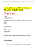 Nursing Theories and Nursing Practice- 4th edition By Parker & Smith Test Bank With Correct Answers 