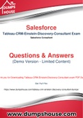 Salesforce Tableau-CRM-Einstein-Discovery-Consultant Dumps - Quick Tips To Pass