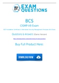BCS CISMP-V9 Dumps (2021) Real CISMP-V9 Exam Questions And Accurate Answers
