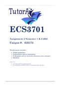 ECS3701 Assignment 2 Semester 1 & 2 2021