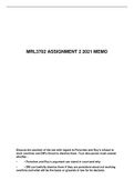 MRL3702 ASSIGNMENT 2 2021 MEMO