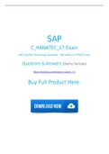 SAP C_HANATEC_17 Exam Dumps [2021] PDF Questions With Free Updates