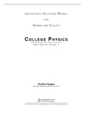 INSTRUCTOR’S SOLUTIONS MANUAL FOR SERWAY AND VUILLE’S COLLEGE PHYSICS NINTH EDITION, VOLUME 1
