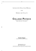 Test Bank FOR College Physics CHAPTER (1-30 )2021 AND INSTRUCTOR’S SOLUTIONS MANUAL FOR SERWAY AND VUILLE’S COLLEGE PHYSICS NINTH EDITION, VOLUME 1 AND 2