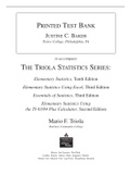 TESTBANK FOR THE TRIOLA STATISTICS SERIES:Elementary Statistics, Tenth EditionElementary Statistics Using Excel, Third EditionEssentials of Statistics, Third EditionElementary Statistics Using the TI-83/84 Plus Calculator, Second Edition