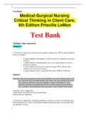 Medical-Surgical Nursing Critical Thinking in Client Care, 4th Edition Priscilla LeMon Test Bank - With Answer Rationales