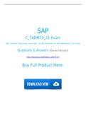 SAP C_TADM70_21 Dumps and Answers to Pass C_TADM70_21 Exam in First Take