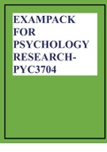 EXAMPACK FOR PSYCHOLOGY RESEARCH-PYC3704