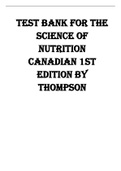 Test Bank for The Science of Nutrition Canadian 1st Edition by Thompson&period;