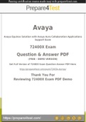 ACSS - Avaya Equinox Solution Certification - Prepare4test provides 72400X Dumps