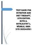  Nutrition and Diet Therapy, 12th Edition, Ruth A. Roth,Kathy L. Wehrle.