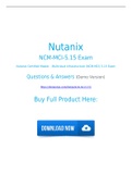 Nutanix NCM-MCI-5-15 Dumps Questions and Answers to Clear NCM-MCI-5-15 Exam in First Take