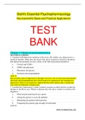 Stahl's Essential Psychopharmacology Neuroscientific Basis and Practical Applications TEST BANK - Correct solutions and answer elaborations 