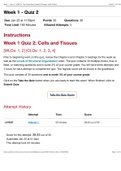 HPR205: The Human Body Health & Disease (HWC2104A) > Week 1 Quiz 2: Cells and Tissues | Score: 30 Out of 30 Points | Latest 2021