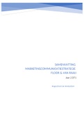 Samenvatting Marketingcommunicatiestrategie Floor & Van Raaij (jaar 2 DT1)