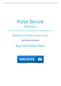 Pulse Secure PCS Dumps Questions and Solutions to Pass PCS Exam in First Take