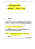 NURS 6630N: Week 11 Final Exam (75+ Questions & Correct Answers) - GRADED A