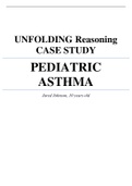 PEDIATRIC ASTHMA UNFOLDING Reasoning CASE STUDY Jared Johnson, 10 years old CASE ANALYSIS QUESTIONS WITH COMPLETE SOLUTIONS