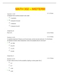 MATH 302 MIDTERM QUIZ- MATH 302 MIDTERM EXAM (GRADED A) QUESTION AND ANSWERS SET 3