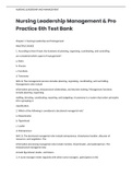 Nursing Leadership Management & Pro Practice  Test Bank