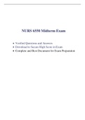 NURS 6550 Midterm Exam (100 Q & A, Latest-2021) / NURS 6550N Midterm Exam / NURS6550 Midterm Exam / NURS6550N Midterm Exam |Verified and 100% Correct Q & A, Complete Document for Exam|