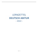 Deutsch - Abiturlernzettel 2022