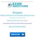 Amazon AWS-Certified-Alexa-Skill-Builder-Specialty Dumps (2021) Real AWS-Certified-Alexa-Skill-Builder-Specialty Exam Questions And Accurate Answers