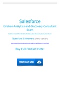 Salesforce Einstein-Analytics-and-Discovery-Consultant Exam Dumps (2021) PDF Questions With Success Guarantee