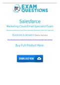 Download Salesforce Marketing-Cloud-Email-Specialist Dumps Free Updates for Marketing-Cloud-Email-Specialist Exam Questions (2021)