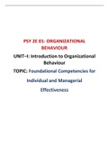 Foundational Competencies and Managerial Effectiveness