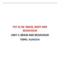 Agnosia Lecture Notes