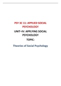 Theories of Social Psychology