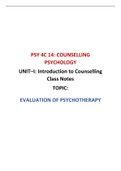 Evaluation of Psychotherapy