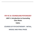 Courses of Psychotherapy