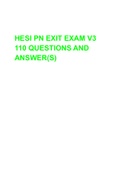 HESI PN EXIT EXAM V3 110 QUESTIONS AND ANSWER(S)