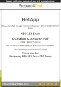 NetApp Certified Storage Installation Engineer Certification - Prepare4test provides NS0-183 Dumps