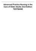 Advanced Practice Nursing in the Care of Older Adults 2nd Edition TEST BANK