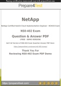 NetApp Certified Hybrid Cloud Implementation Engineer Certification - Prepare4test provides NS0-402 Dumps