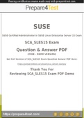 SUSE Certified Administrator Certification - Prepare4test provides SCA_SLES15 Dumps