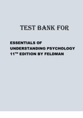 TEST BANK FOR ESSENTIALS OF UNDERSTANDING PSYCHOLOGY 11TH EDITION