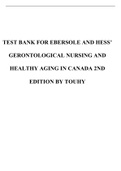 TEST BANK FOR EBERSOLE AND HESS GERONTOLOGICAL NURSING AND HEALTHY