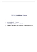 NURS 6541 Final Exam (3 Versions, Latest-2021) & NURS 6541 Midterm Exam (3 Versions, Latest-2021): |100 Q & A in Each Version, Verified Q & A, Already Graded A|
