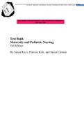 Test Bank forMaternity and Pediatric Nursing 3rd Edition By Susan Ricci, Theresa Kyle, and Susan Carman 2021