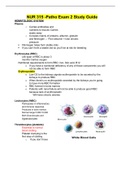 NUR 315 -Patho Exam 2 Study Guide.
