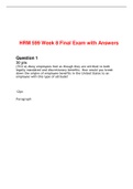 HRM 599 Week 8 Final Exam with Answers (AMPLIFIED)